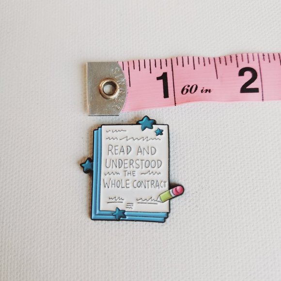Read and Understood the Whole Contract Pin Brooch Badges Metal Pins Brooches - Picture 2 of 16